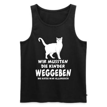 Katze lustig - Männer Premium Bio Tank Top - Schwarz - Vorne - Michal (187cm)