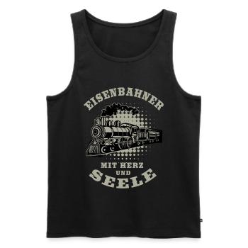 Eisenbahn Modellbahn Eisenbahner Zugführer - Männer Premium Bio Tank Top - Schwarz - Vorne - Michal (187cm)