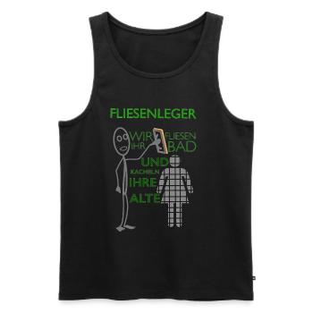 Lustiger Fliesenleger Spruch Geschenkidee - Männer Premium Bio Tank Top - Schwarz - Vorne - Michal (187cm)