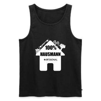 Hausmann Original Geschenkidee Vaterschaft Lustig - Männer Premium Bio Tank Top - Schwarz - Vorne - Michal (187cm)