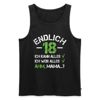 18 Geburtstag - Männer Premium Bio Tank Top - Schwarz - Vorne - Michal (187cm)