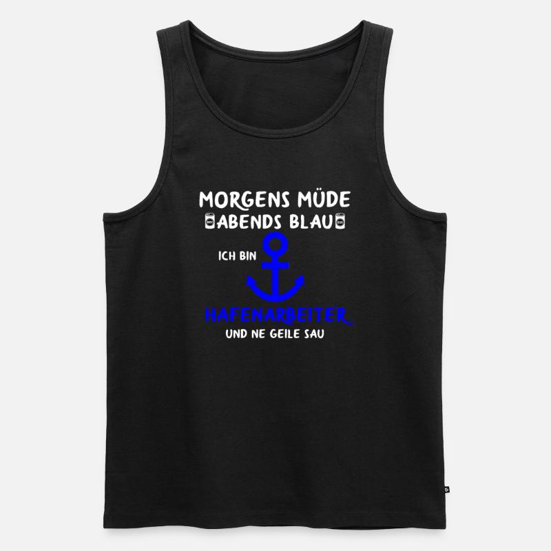 Hafenarbeiter Dockarbeiter Docker Hafen - Männer Premium Bio Tank Top - Schwarz
