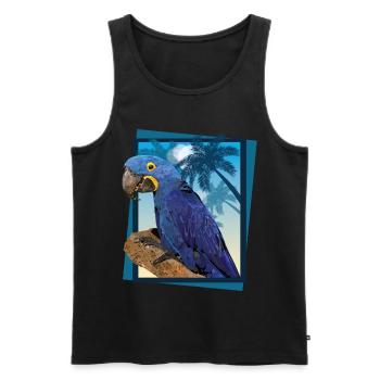 Hyazinthenaras - Männer Premium Bio Tank Top - Schwarz - Vorne - AI Model Male 178 light (178cm)