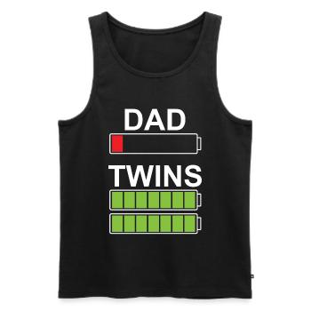 Papa Twins père de jumeaux disant Papa - Débardeur bio Premium Homme - noir - Devant - Michal (187cm)