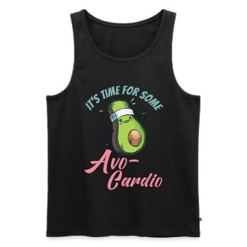 It's time for some Avo-cardio Fitness Avocado - Männer Premium Bio Tank Top - Schwarz - Vorne - Michal (187cm)