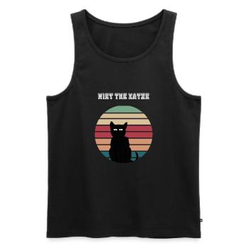 Miet the Katze Mietzekatze - Männer Premium Bio Tank Top - Schwarz - Vorne - AI Model Male 178 light (178cm)