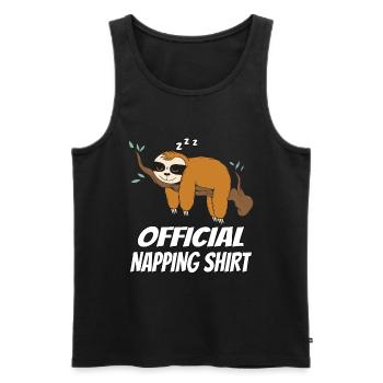 Faultier Schlafshirt Pyjama Schlafanzug Nachthemd - Männer Premium Bio Tank Top - Schwarz - Vorne - Michal (187cm)
