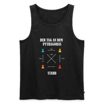 Lehrer Pythagoras Distancing - Männer Premium Bio Tank Top - Schwarz - Vorne - AI Model Male 178 light (178cm)