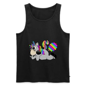 péter péter licorne - Débardeur bio Premium Homme - noir - Devant - AI Model Male 178 light (178cm)