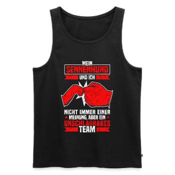 Schweizer Sennenhund Bauernhund Alm - Team - Männer Premium Bio Tank Top - Schwarz - Vorne - Michal (187cm)