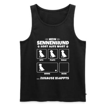 Schweizer Sennenhund Bauernhund Alm - Hundetricks - Männer Premium Bio Tank Top - Schwarz - Vorne - Michal (187cm)