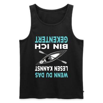 lustiger Kajak Spruch Wassersport paddeln Kanu - Männer Premium Bio Tank Top - Schwarz - Vorne - AI Model Male 178 light (178cm)
