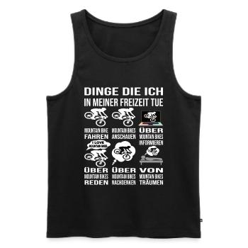 Mountainbike MTB Fahrrad Dinge in meiner Freizeit - Männer Premium Bio Tank Top - Schwarz - Vorne - Michal (187cm)