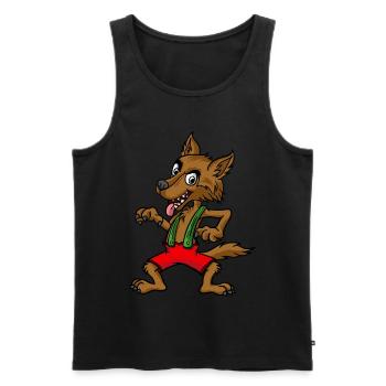 Big Bad Wolf - Costume d'Halloween paresseux des trois cochons - Débardeur bio Premium Homme - noir - Devant - AI Model Male 178 light (178cm)