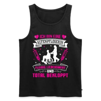 Altenpflegerin Pflegedienst Pflegehelferin Pflege - Männer Premium Bio Tank Top - Schwarz - Vorne - Michal (187cm)