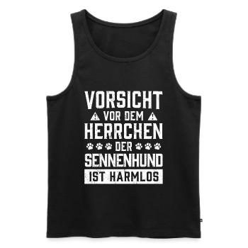 Schweizer Sennenhund Herrchen Bauernhund Spruch - Männer Premium Bio Tank Top - Schwarz - Vorne - Michal (187cm)