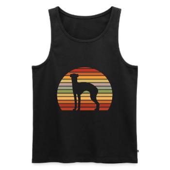 Whippet vintage graphique British Greyhound - Débardeur bio Premium Homme - noir - Devant - AI Model Male 178 light (178cm)