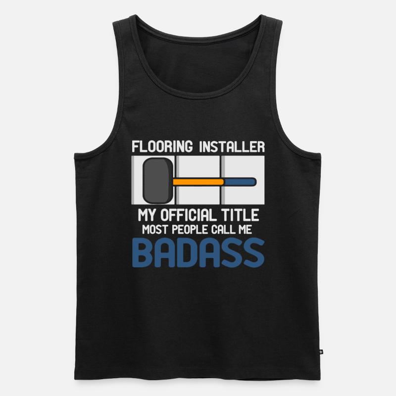 Fußbodenverleger Bauarbeiter - Männer Premium Bio Tank Top - Schwarz