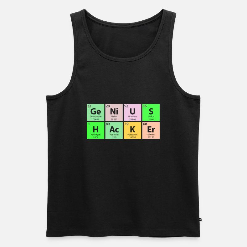 Genius Hacker Periodentisch - Männer Premium Bio Tank Top - Schwarz