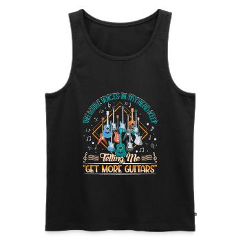 Gitarre Gitarrenspieler Musiker Gitarrist Spruch - Männer Premium Bio Tank Top - Schwarz - Vorne - Michal (187cm)