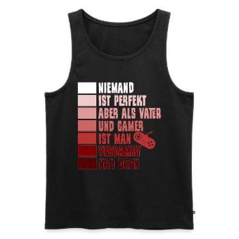 Vater Papa Computerspieler Gamer Zocker Zocken - Männer Premium Bio Tank Top - Schwarz - Vorne - AI Model Male 178 light (178cm)