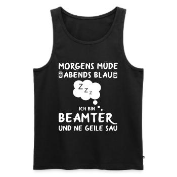 Beamter Verbeamtet Beamten Beamte Sprüche - Männer Premium Bio Tank Top - Schwarz - Vorne - AI Model Male 178 light (178cm)