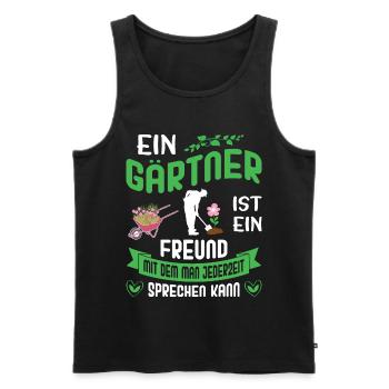 Gartenbau Gärtner Garten Gartenarbeit Sprüche - Männer Premium Bio Tank Top - Schwarz - Vorne - Michal (187cm)