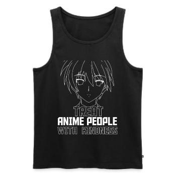 Anime Manga Otaku Kawaii Japan Cosplay Comic - Débardeur bio Premium Homme - noir - Devant - AI Model Male 178 light (178cm)