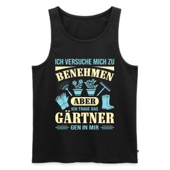 Gartenbau Gärtner Garten Gartenarbeit Sprüche - Männer Premium Bio Tank Top - Schwarz - Vorne - Michal (187cm)