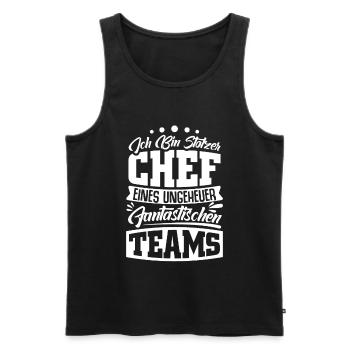 Stolzer Chef Chef Mann Abteilungsleiter Teamchef - Männer Premium Bio Tank Top - Schwarz - Vorne - Michal (187cm)