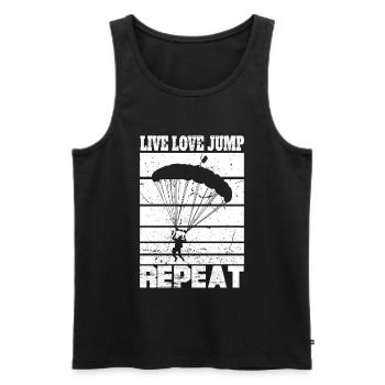 Parachutists Parachute Jump Parachute - Men's Premium Organic Tank Top - black - Front - AI Model Male 178 light (178cm)