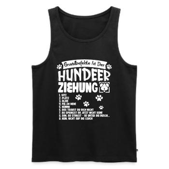 Grundbefehle der Hundeerziehung Hundemotiv - Männer Premium Bio Tank Top - Schwarz - Vorne - Michal (187cm)