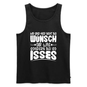 wir sind hier nicht bei wünsch dir was - Männer Premium Bio Tank Top - Schwarz - Vorne - Michal (187cm)