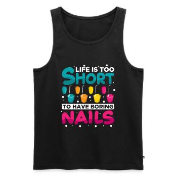 Nageldesigner Nageldesignerin Kosmetik Nagelstudio - Männer Premium Bio Tank Top - Schwarz - Vorne - Michal (187cm)