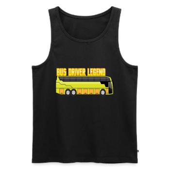 bus buses bus driver travel heartbeat travel holiday - Men's Premium Organic Tank Top - black - Front - AI Model Male 178 light (178cm)