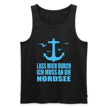 Wattenmeer Ebbe Flut Nordsee Büsum Küste Strand - Männer Premium Bio Tank Top - Schwarz - Vorne - AI Model Male 178 light (178cm)