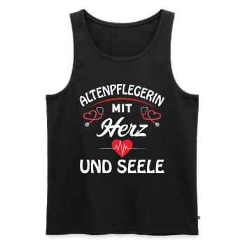 Altenpflegerin Altenpfleger Pfleger Pflegehelfer - Männer Premium Bio Tank Top - Schwarz - Vorne - Michal (187cm)