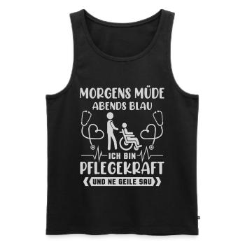 Altenpflegerin Altenpfleger Pfleger Pflegehelfer - Männer Premium Bio Tank Top - Schwarz - Vorne - Michal (187cm)
