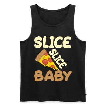 pizza hobby italy feed me pizza slice slice baby - Men's Premium Organic Tank Top - black - Front - AI Model Male 178 light (178cm)