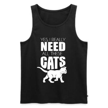 Katzenliebhaber Katzen Haustierbesitzer Miauen Kät - Männer Premium Bio Tank Top - Schwarz - Vorne - Michal (187cm)