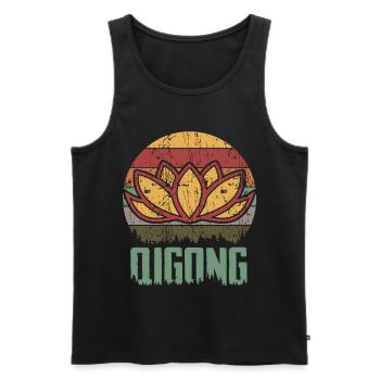 Retro Qigong Qi Gong Tai Chi Chigong - Männer Premium Bio Tank Top - Schwarz - Vorne - Michal (187cm)