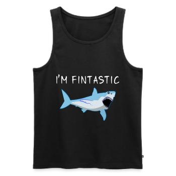 Shark Shark Fin Bite White Shark Whale Shark Shark - Men's Premium Organic Tank Top - black - Front - AI Model Male 178 light (178cm)