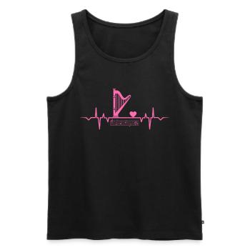 Harfenspieler Harfenspielerin Saite Saiten Harfe - Männer Premium Bio Tank Top - Schwarz - Vorne - AI Model Male 178 light (178cm)