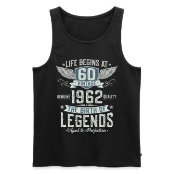 Né en 1962 Légendes 60 ans anniversaire - Débardeur bio Premium Homme - noir - Devant - Michal (187cm)