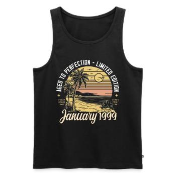 1999 Geburtstag Januar 1999 - Geschenk Januar 1999 - Männer Premium Bio Tank Top - Schwarz - Vorne - Michal (187cm)