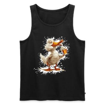 Duck Beer Funny - Men's Premium Organic Tank Top - black - Front - Michal (187cm)