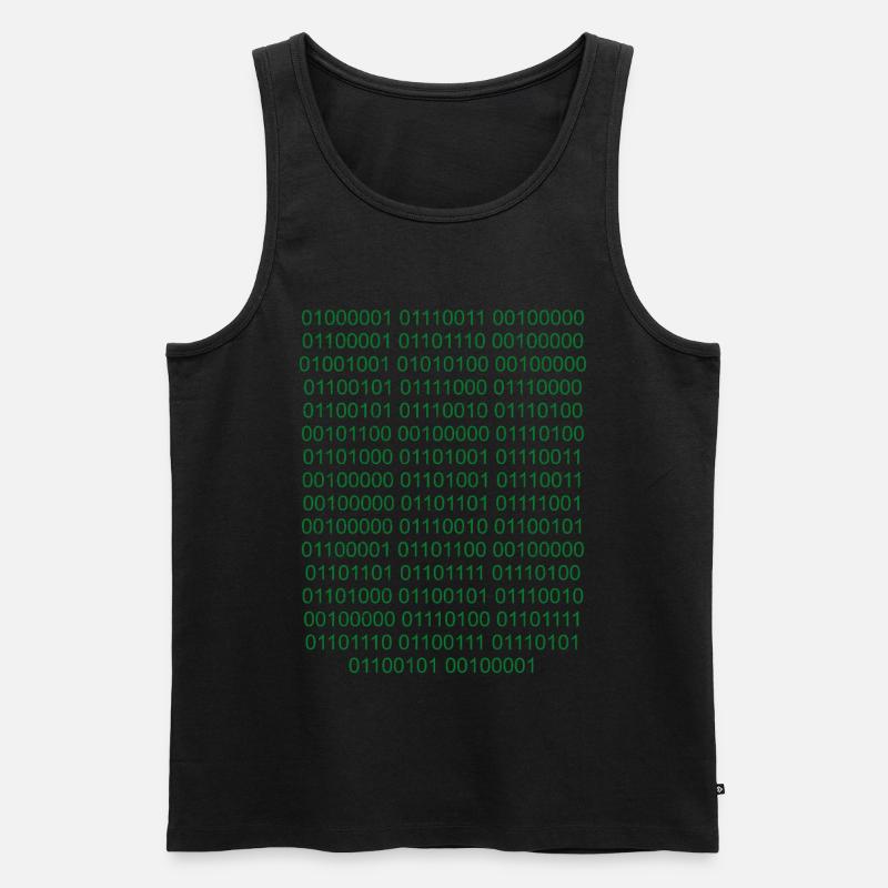 Binary Code Computer Scientist Nerd - Men's Premium Organic Tank Top - black