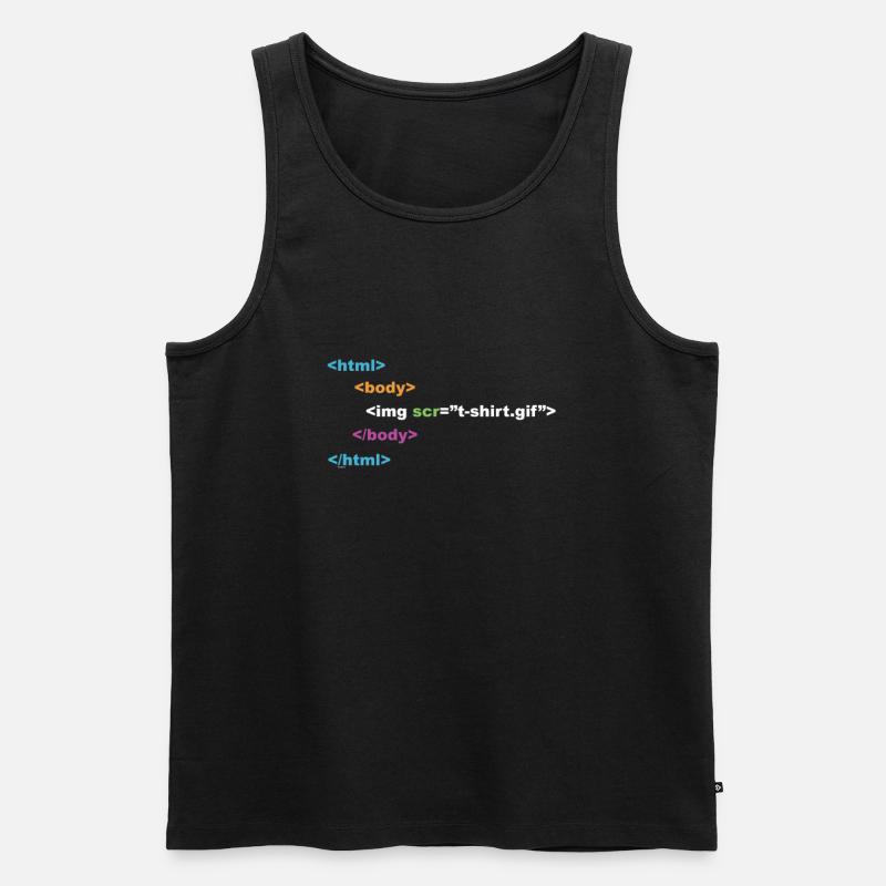 HTML-Programmierer Computer-Nerd - Männer Premium Bio Tank Top - Schwarz