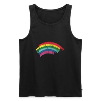 En détresse Rainbow LGBT Hommes Femmes World Peace - Débardeur bio Premium Homme - noir - Devant - Michal (187cm)