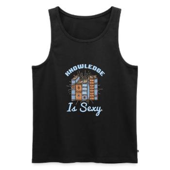 Wissen ist sexy Bücherbuch Buch Smart Genius Nerd - Männer Premium Bio Tank Top - Schwarz - Vorne - Michal (187cm)